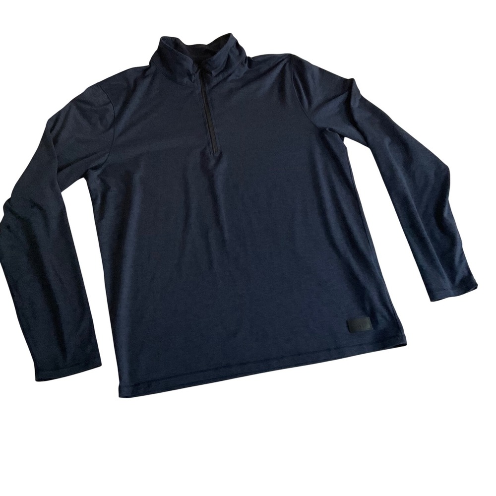 Abercrombie & Fitch Quarter Zip Pullover Mens M Navy Blue Air Knit Activewear‎